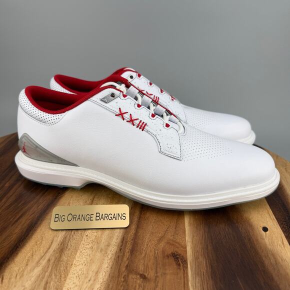 Nike Air Jordan ADG 5 Golf Spikeless Shoes Size 11.5 White Fire Red FQ7874-101